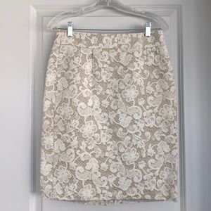 NWOT Banana Republic Cream Lace Skirt
